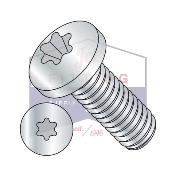 10-24 x 5/8" Machine Screws | Six-Lobe (Torx) | Pan Head | Steel | Zinc (Quantity: 6000)