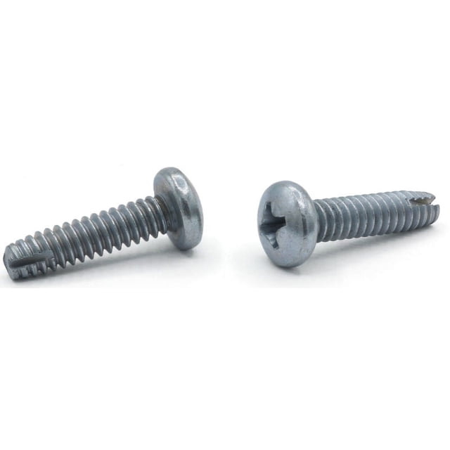 Black Oxide Steel Sheet Metal Screws - #4-24 Thread, 1/4" Length, Hex Washer Head, Slotted Drive, Type AB (Pack Of 100)