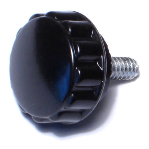 #10-24 x 7/8" Black Plastic Coarse Thread Knurled Knobs (4 pcs.)