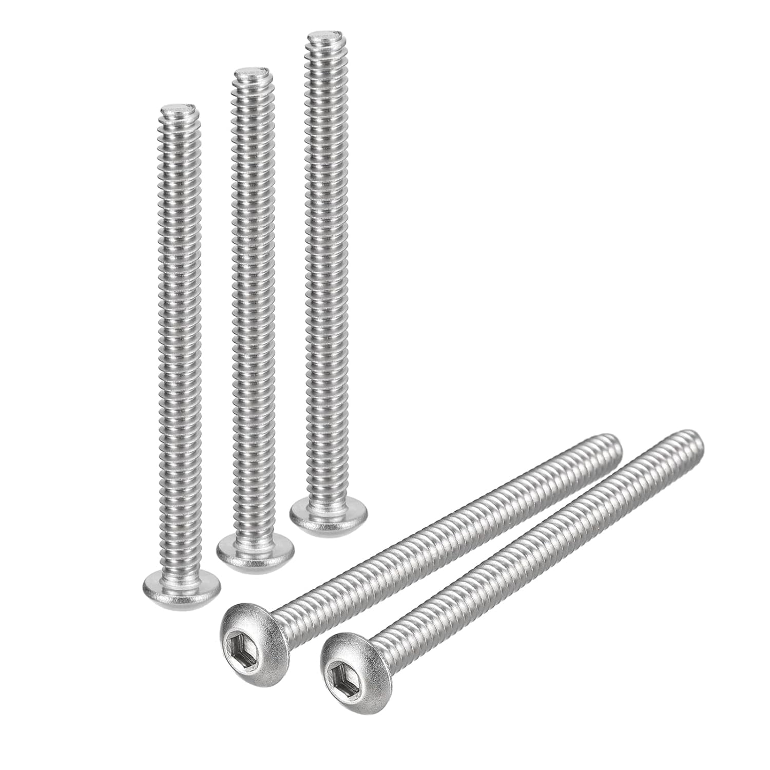 #10-242 button head screws, 20 pieces of 304 stainless steel fasteners hexagon bolts screws, fully threaded hexagon drive screws