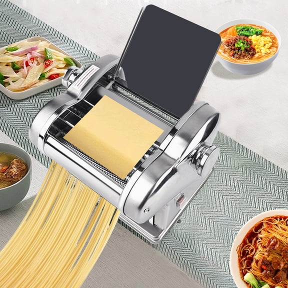 10.24In 135W 8-Speed Adjustable Electric Noodle Maker Dual Cutters 2mm & 4mm Flat Pasta Machine