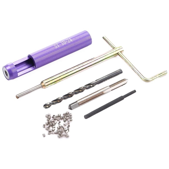 10-24UNC Helical Inserts Kit, Stainless Steel Thread Repair Inserts for Aluminum Metal with ST Tap and Tool, Fix Stripped Threads, Reinforce Weak Material (1.5D)