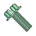 thumbnail image 1 of 10-24X3/4 Slotted Indented Hex Washer Head Machine Screw Fully Threaded Zinc and Green (Pack Qty 5,000) BC-1012MSWG, 1 of 1