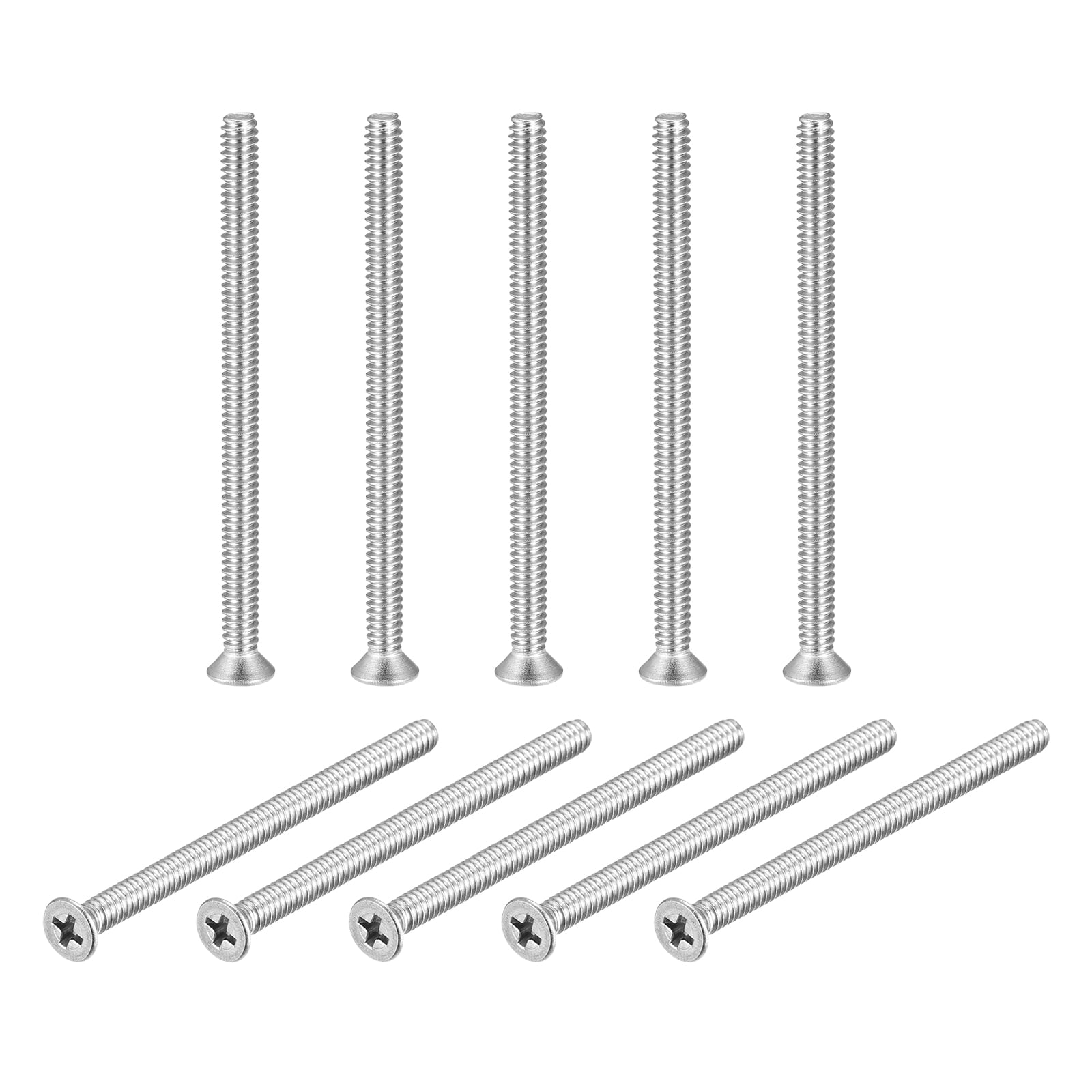 10#-24x3" Flat Head Machine Phillips Screws 304 Stainless Steel ...