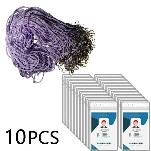10/25/50/100/150pcs Lanyards, ID Badges Name Tag Bulk Neck Holder Reel ID Card Name Badge Resealable Sleeves Hook Cords