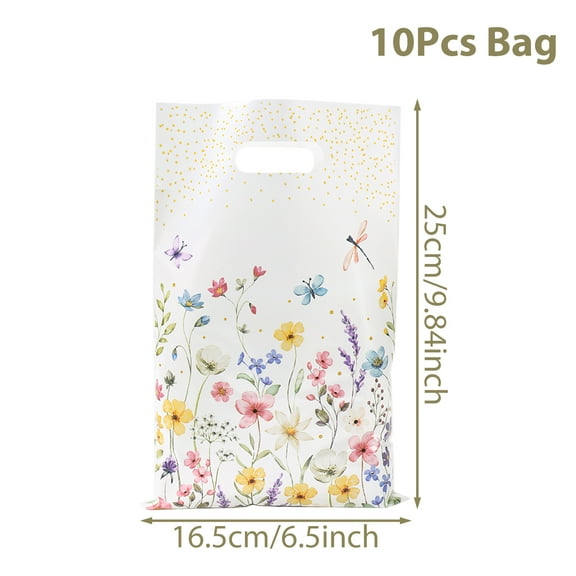 10/25/50pcs Handbag Candy Bags Wildflower Spring Birthday Party Gift Packing Bag 1st Birthday Baby Shower Girl Party Supplies 