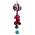 thumbnail image 1 of Northlight 10.25" Blue and Red Ball with Pompoms Christmas Ornament, 1 of 4