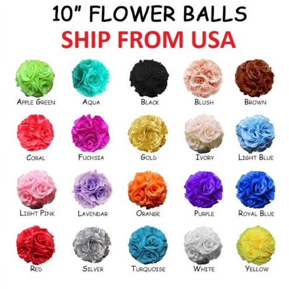 10" (25 CM) Flower Kissing Ball Rose Pomander Wedding Party Home Decoration