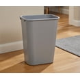 thumbnail image 1 of 10.25 Gallon / 41 Quart Gray Rectangular Plastic Wastebasket Trash Can - 20 Inch Tall Compact Open Top Bin for Office, Home, Bathroom & Desk Side Use (15.25" x 11.25" x 20"), 1 of 5