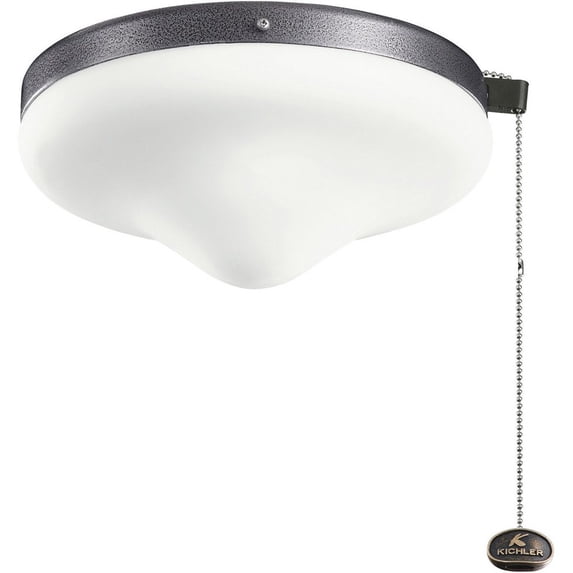 380010WSP Kichler Lighting Accessory - 10.25 Inch 9W 2 LED Outdoor Ceiling Fan Light Kit-Weathered Steel Finish