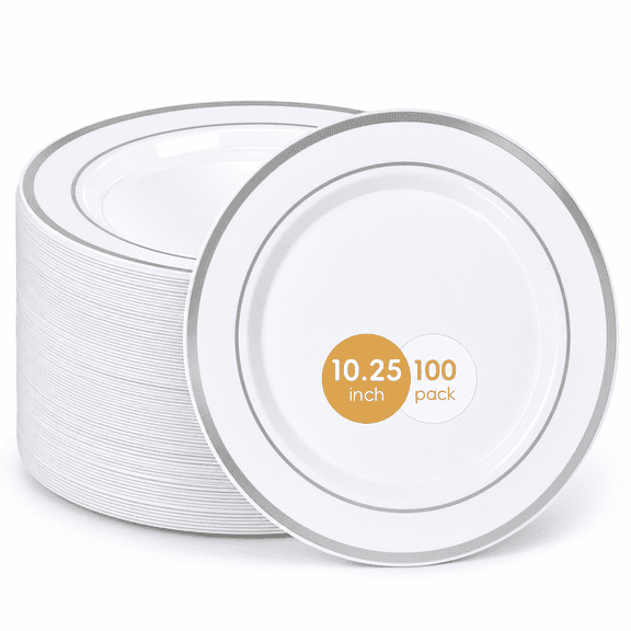 10.25 Inch Rim Disposable Dinner Plates