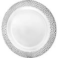 thumbnail image 1 of 10.25 Inch Silver Plastic Round Dinner Plates Pebble Design – Elegant Disposable Tableware for Weddings Parties and Events – Durable Stylish and Reusable Design – Perfect for Catering Buffets (110), 1 of 2