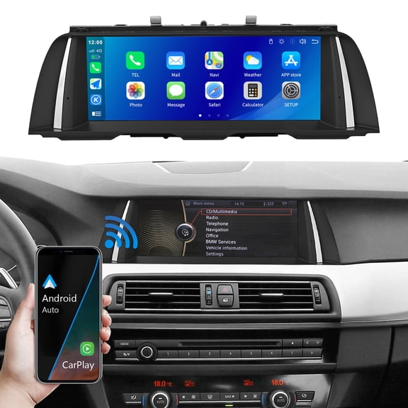 10.25 Inch Touch Screen Car Stereo For BMW 5 Series F10 F11 2011-2012 with CIC System Wireless Carplay/Android Auto/Mirrorlink/Siri/Bluetooth