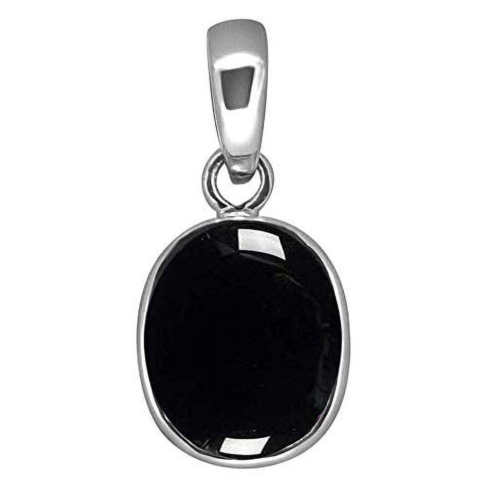Ciondolo Sulemani Hakik (Onice Nero) 10 Carati, Con Certificato, Argento Placcato Panchdhatu, Unisex