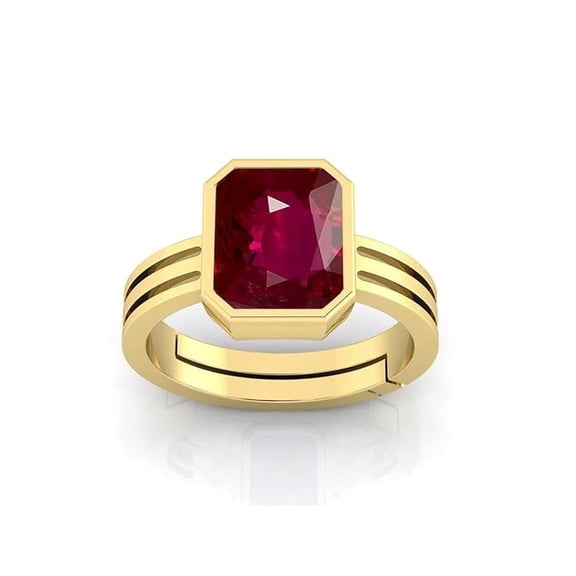 10.25 Ratti 9.60 Carat Certified Natural Ruby/Manikya Gemstone Adjustable Ring/Anguthi for Men and Women