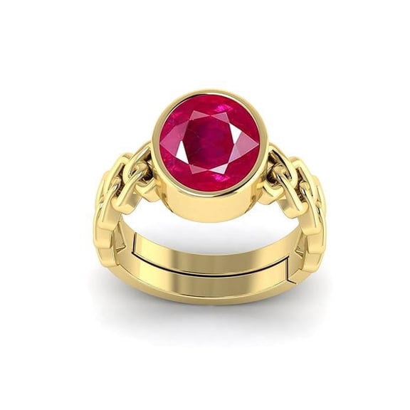 10.25 Crata Natural Certified Ruby Gemstone Panchdhatu Ring for Men & Women