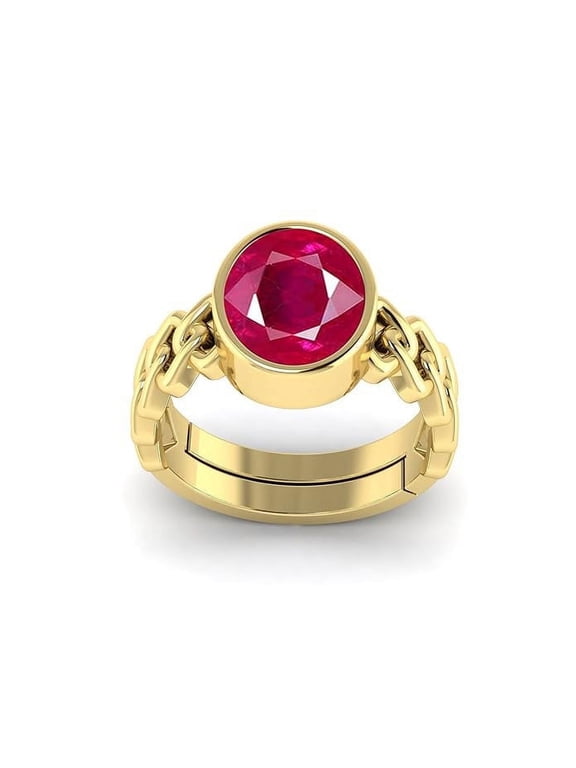 10.25 Crata Natural Certified Ruby Gemstone Panchdhatu Ring for Men & Women