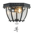 10.25 in. 2Light Matte Black Outdoor Motion Sensing Dimmable No Bulb