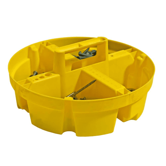 10.25 in. 4-Compartments Bucket Stacker Tools Organizer, Fit 5 Gal. Pail, Yellow