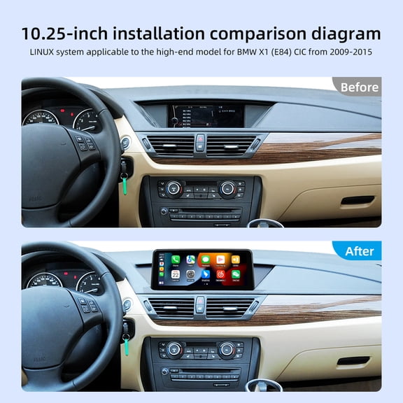 10.25 inch Touch Screen for BMW X1 E84 2009-2015 CIC System High-configuration with CarPlay Android Auto Bluetooth Stereo Car Radio Retain Original Amplifer