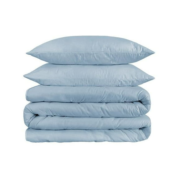 10.25 x 14.63 x 4 in. Light Blue King Size Cotton Blend 1200 Thread Count Washable Duvet Cover Set