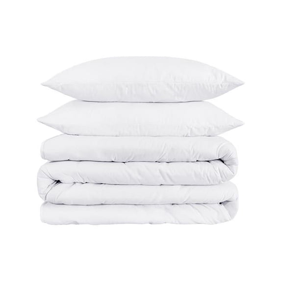 10.25 x 14.63 x 4 in. White King Size Cotton Blend 1200 Thread Count Washable Duvet Cover Set