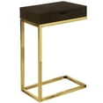 thumbnail image 1 of 10.25" x 15.75" x 24.5" Cappuccino Finish and Gold Laminated Drawer Accent Table, 1 of 4