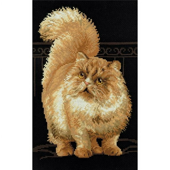 10.25 x 15 in. Persian Cat Counted Cross Stitch Kit - 10 Count