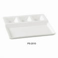 thumbnail image 1 of 10.25 x 8.75 in. Porcelain 4-Compartment Plate, Bone White - Pack of 12, 1 of 1