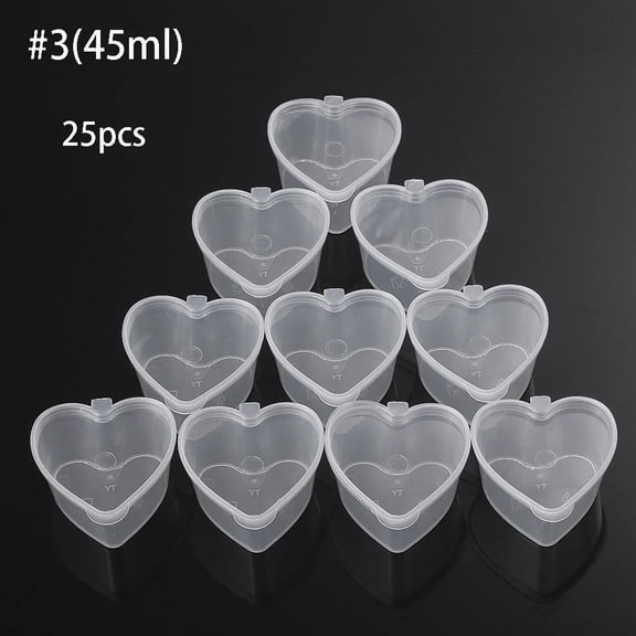 10/25Pcs 25/27/40/45ml Plastic Takeaway Sauce Cup Containers Food Box With Hinged Lids Pigment Paint Box Palette Disposable Box