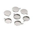 thumbnail image 1 of 10-25mm Round Cabochon Bezel Pendant Settings Blank Tray Jewelry Making Supplies 20Pcs DIY Craft Metal Findings 20PCS, 1 of 8