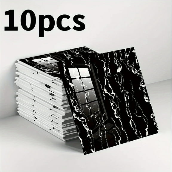 10/25pcs Peel and Stick Wall Tiles - Waterproof PVC Marble Pattern, Removable Backsplash Sticker for Kitchen & Bathroom Decor