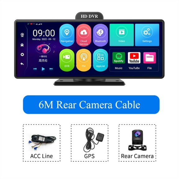 10.26 Inch 4G Dash Cam 4+64G 8 Core 10.0 5G Car DVR ADAS GPS FM 24h Parking Monitor Rearview Mirror Video Recorder ,Effortless Control