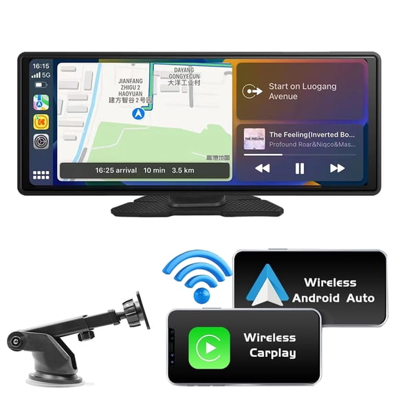 10.26" Portable Car Stereo Radio Wireless Apple CarPlay/Android auto Bluetooth HD Touch Screen,GPS Navigation,AUX/USB/TF