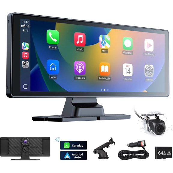 10.26" Screen for ,4K Dash Cam,Portable Tablet for ,Voice Touch Control GPS Navigation,Stereo Audio Radio,Rear Backup Camera,, Mirror for