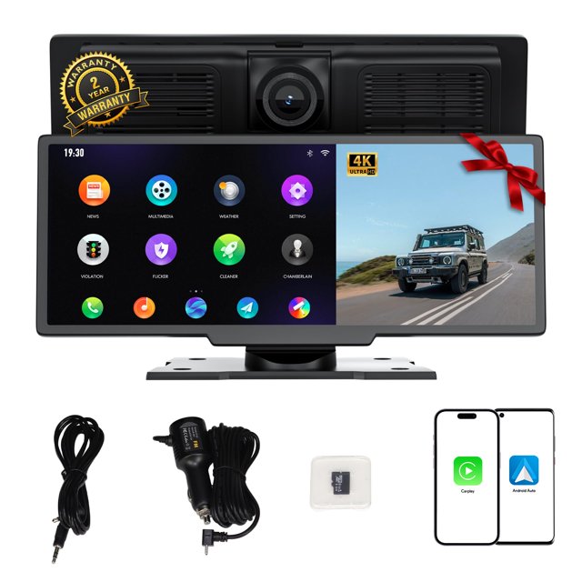 10.26" Wireless Carplay Screen for Car Compatible with Portable Apple