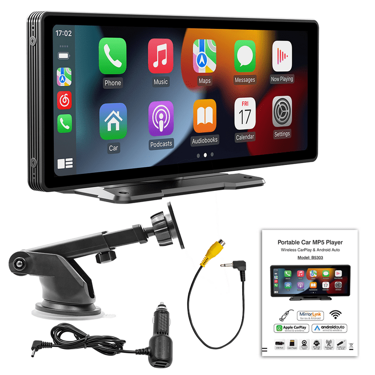 4K Display Portable Car Stereo Dash Cam with GPS ADAS Carplay Android Auto  Monitor 10.26 inch IPS Touch Screen Bluetooth WiFi Front and Rear Camera