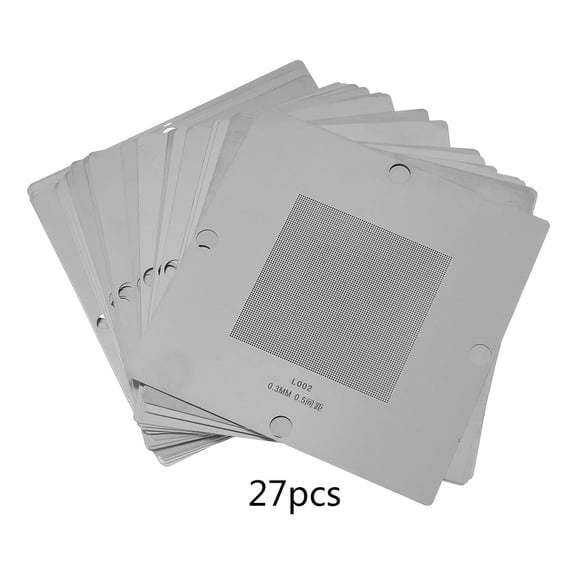 10/27Pcs/set 90x90mm BGA Reballing Stencil Steel Stencils Template for IC Chip