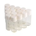 thumbnail image 1 of 10*28*05mm Clear Glass Bottle with White Plastic Cover Glass Bottle with Plastic Lid 1ml for Wedding Holiday Decoration Coffee Shop Decoration 100pcs, 1 of 5