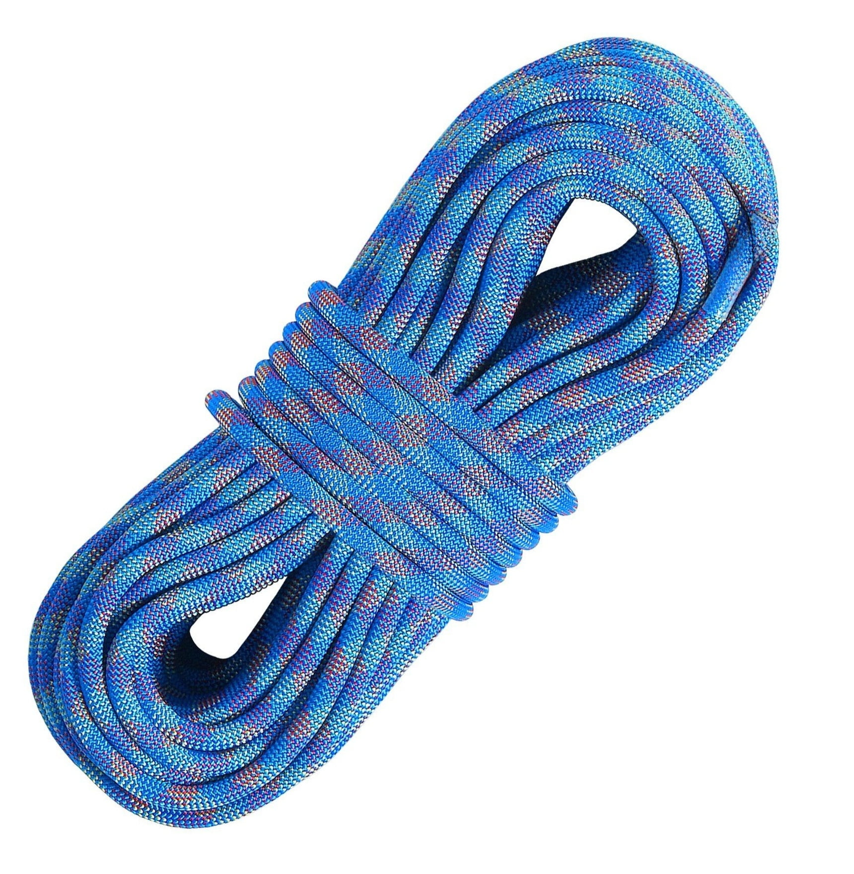 10.2mm Climbing Rope 40M (131ft), Dynamic Rock Climbing Rope 25KN, with Steel Hooks for Rappelling, Rescue, Hiking - Blue