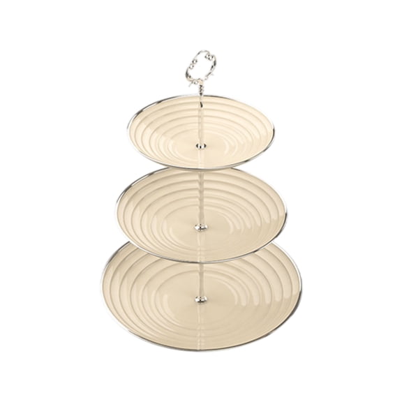 10.2x10.2x13.7in Multi-Tier Detachable Cake Stand - Plastic 3-Layer Snack Tray for Living Room Coffee Table, Birthday Party, Outdoor Picnic Display (Yellow)​