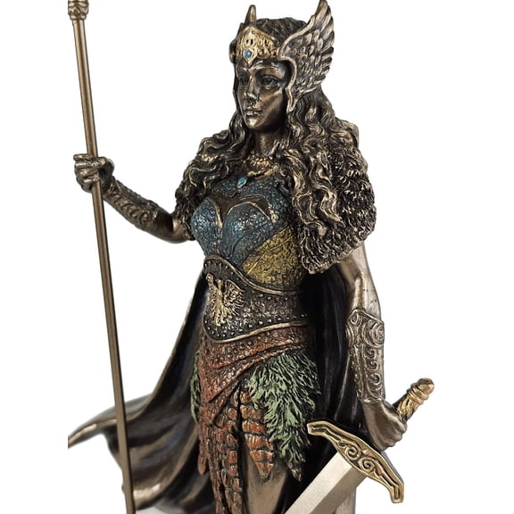 10 3/4" Greek Mythology Queen of the Amazon Hippolyta With Staff Bronze Finish