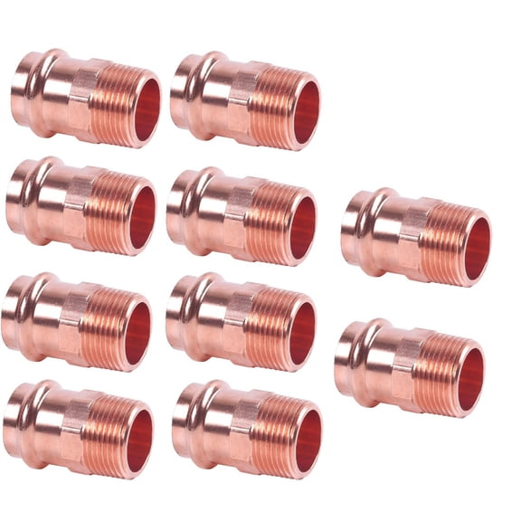 (10) 3/4" MIP x PressCopper Male NPT Propress Press Male Adapter Copper Fitting
