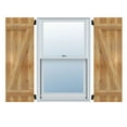 thumbnail image 1 of 10 3/4"W X 20"H Timbercraft Two 5 3/8" Boards Joined Board-N-Batten Shutters W/Z-Bar, Rough Sawn Western Red Cedar (Per Pair), 1 of 13