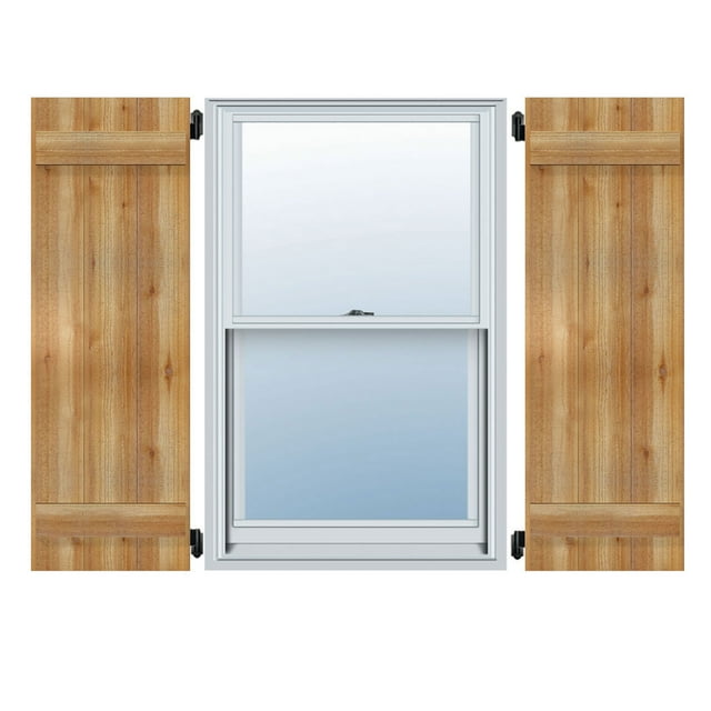 10 3/4"W X 76"H Timbercraft Two 5 3/8" Boards Joined Board-N-Batten Shutters, Rough Sawn Western Red Cedar (Per Pair)
