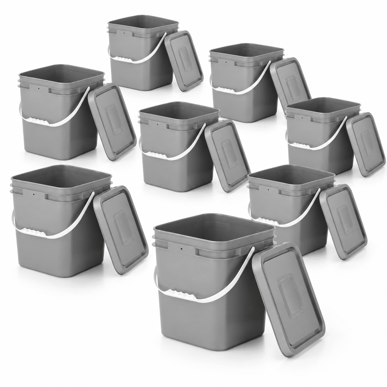 Grtading Bucket 10 3.5 Gallon Food Grade Bucket With Lid Square Grey - Walmart.com