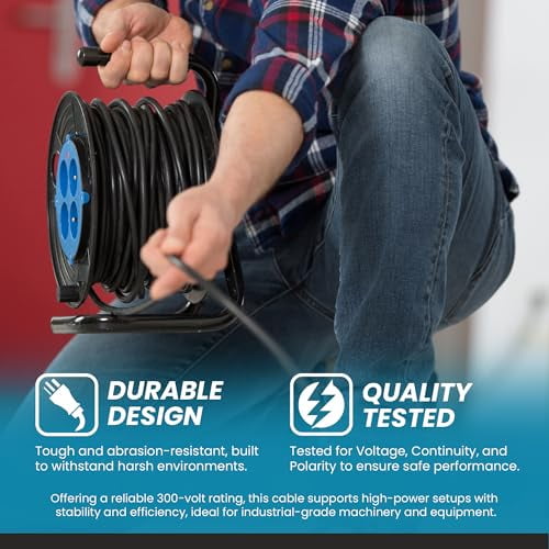 10/3 Bulk Cable 10 Foot - SJOOW Jacket, 30 Amps, 3 Wire, 300v - Water and Oil Resistant (10)