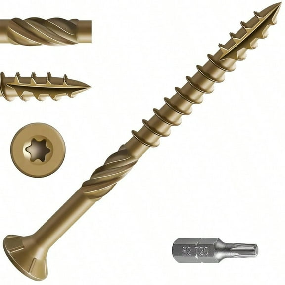 10 3 Deck Screws 137pcs 2 lbs.Exterior Wood Screws Rust Resistant epoxy Coated Bronze T25 Star Bit