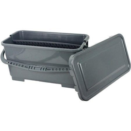 10.3 x 12.6 in. Microfiber Mop Charging Bucket, Gray