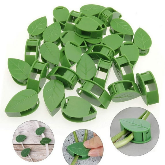 10/30/50/100 Pcs Plant Vine Holder Climbing Wall Fixture Clips with Clear Adhesive Stickers Leaf Shape Plant Fixer Clips for Indoor Outdoor Wall Vines Plant Vine Traction